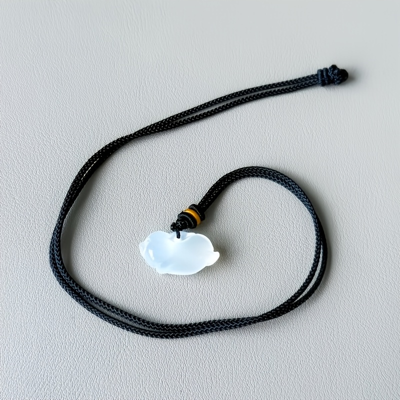 Natural White Agate Little Flying Pig Hand-Carved Pendant